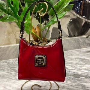 Adorbs! Dooney & Bourke “Bitsy” Mini Bag Red Patent Leather w Black patent trim